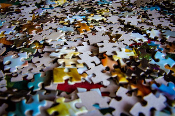 Photo of puzzle pieces.